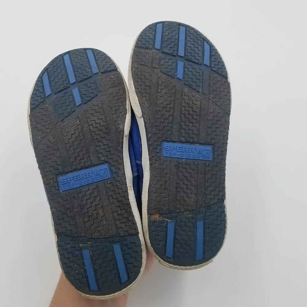 Sperry Halyard Jr. Blue Canvas Loafer Slip On Shoe 11.5T
